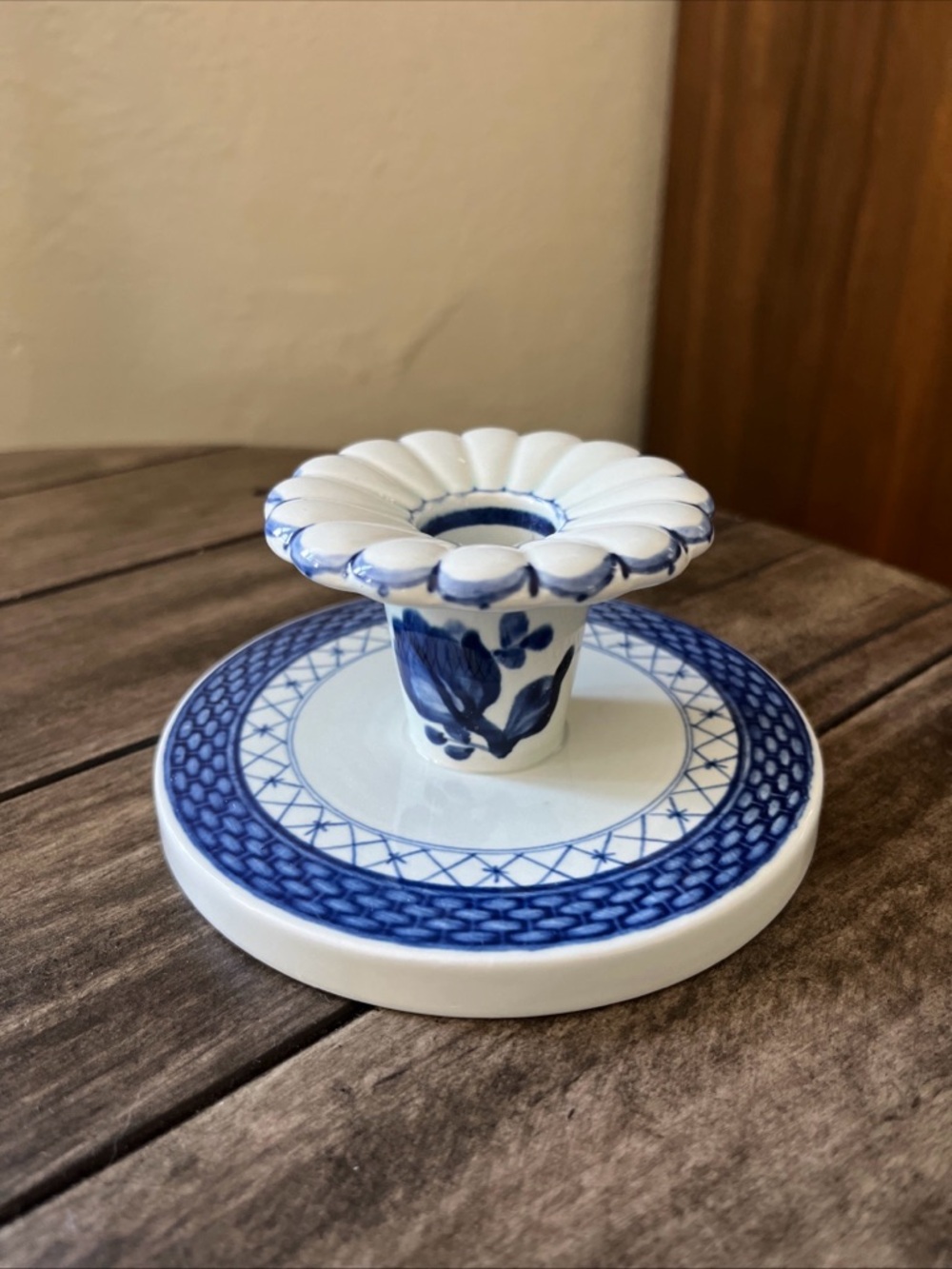 Vintage Royal Copenhagen Tranquebar Blue Candlestick - #1796, Denmark
